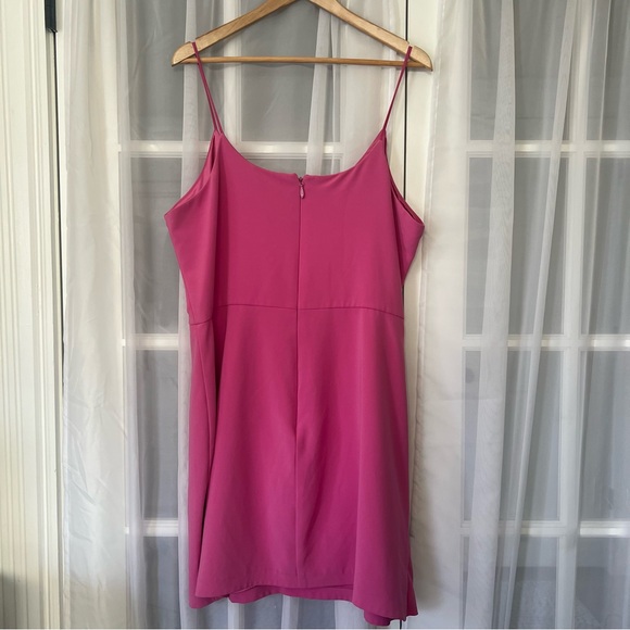 Parker Black Myrtle Pink Draped Bodycon Mini Dress Size 18 - Picture 13 of 14